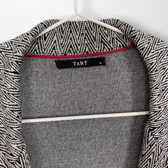 Soft Knit Tart Blazer Size M Black & White Chevron - Picture 4 of 8